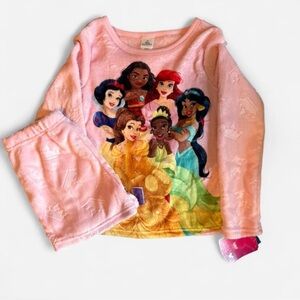 Disney Princess Pink and Yellow Kids Pajama Set